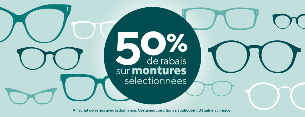 rabais sur monture de lunettes