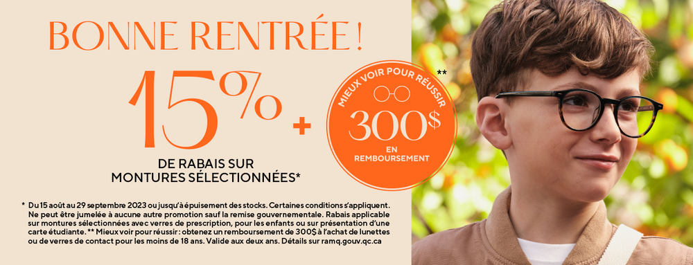 Rabais sur lunettes pour enfants